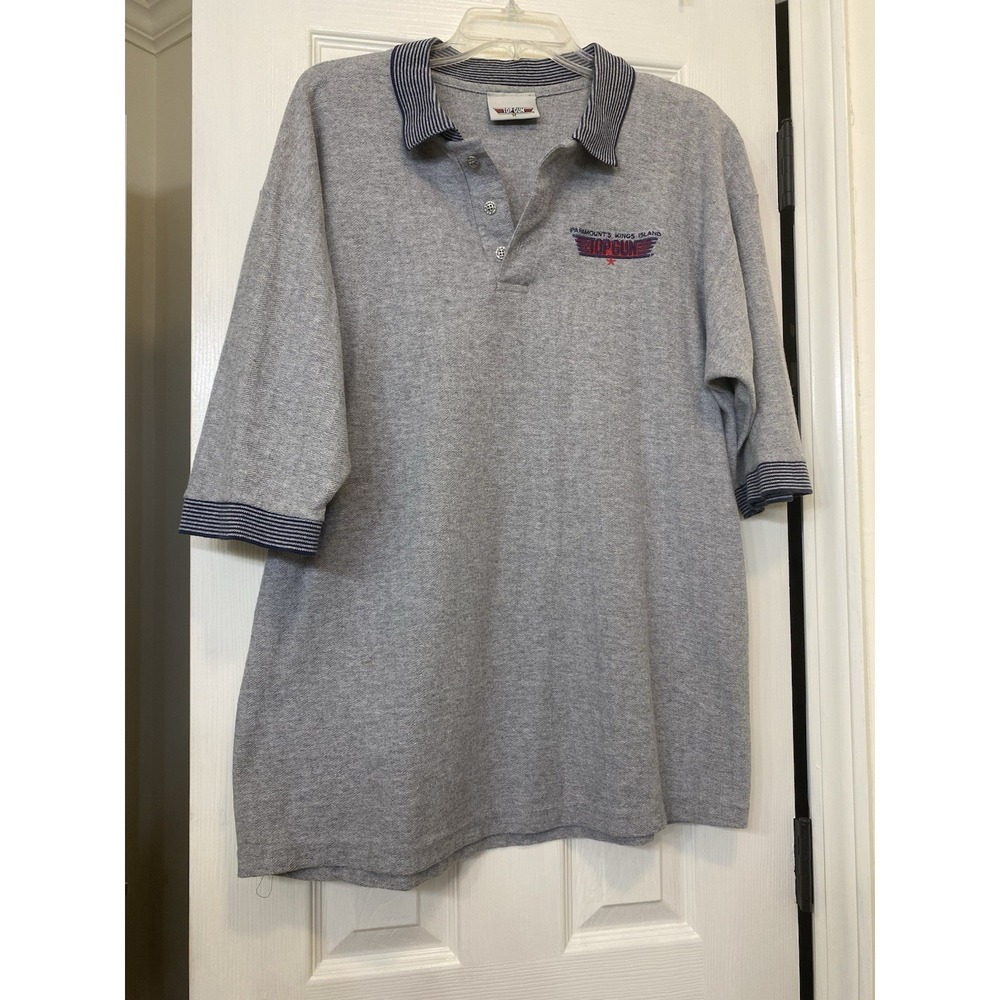 Vtg Rare Kings Island Men's Top Gun Paramount 1999 Gray Polo XL USA Collectible